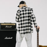 オーバーフィットフランネルシャツ/OVERFIT FLANNEL SHIRTS-WHITE+BLACK