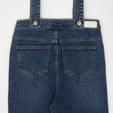 セミブーツカットハイスパンデックスサスペンダーデニムパンツ/SEMI BOOTSCUT HIGH SPANDEX SUSPENDER DENIM PANTS [6677]