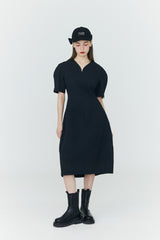 チューリップ シアサッカー ドレス / Tulip Seersucker Dress [Black]