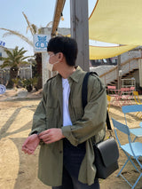 ピーチオーバーフィットシャツ/ポケットシャツ/PEACH OVERFIT TWO POCKET SHIRTS(3COLOR)