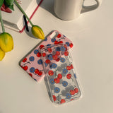 チェリー＆デイジー スマホケース/Cherry & Blue Daisy (Galaxy) Jelly Case