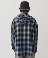 CHECK SHIRT HOODIE (BLUE)