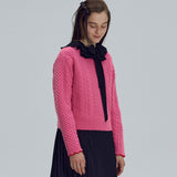 Wave cable round knit - Pink (6674919948406)