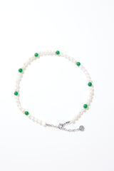 MP008 FRESHWATER PEARL WITH NATURAL STONE NECKLACE