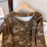 Halloween Shirring Long Sleeve Tee