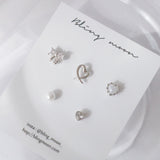 リボンパールピアスセット/[5 set] Ribbon Pearl Piercing Set