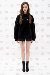 Single Line Stud Sweatshirt Black