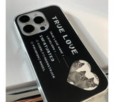 トゥルーラブハートフォトカードフレームフォンケース / True Love Heart Photo Card Frame Phone Case BLACK