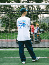 DAKYAM 2023 AW チェイシングホワイトドラゴンスキーグラフィックヘビーウェイトロングTシャツ