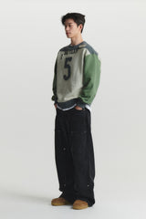 COLOR BLOCK SWEAT SHIRT (green mix)