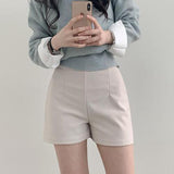 Eunkyu High Waist Pintuck Spandex Shorts (2 colors)