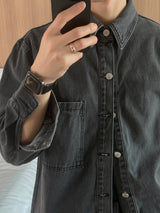 ASCLO Washing Black Denim Jacket