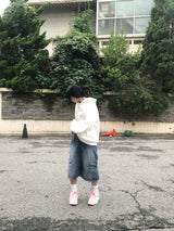 ミディアムブルーウォッシングカーゴミディスカート