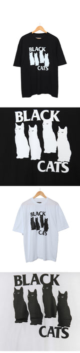 ブラックキャッツショートスリーブTシャツ / Black Cats Short-Sleeved T-Shirt