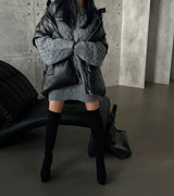 Oversized fit leather padded vest