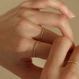14Kゴールドコグナックダイアモンドビーブリング / 14K gold cognac diamond beve ring
