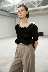 Magnolia puffy cotton blouse (6569462497398)