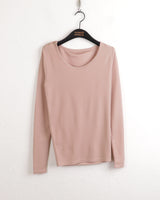 Heat unbuttoned off-shoulder snap totto button long-sleeved t-shirt