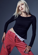 オフバランスジャージートップ / OFF- BALANCE JERSEY TOP (BLACK)