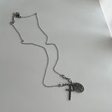 ボールドオーバルマリアクロスユニークネックレス / msi Bold Oval Maria Cross Unique Necklace