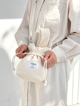 Ribbed fabric New string mini bag