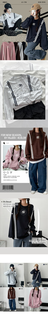 ディディダブルラインカラースウェットシャツ