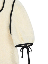リンクルリボンパフブラウス / Wrinkle Ribbon Puff Blouse (2colors)