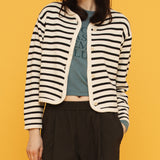 ストライプニットカーディガン / STRIPE KNIT CARDIGAN_CREAM