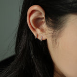 [single earring]14K gold one touch pave earring (6679673634934)