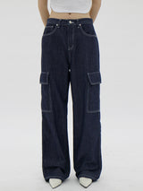 ダイイングカーゴドウデニムパンツ/Dyeing X Cargo dough Denim Pants (2color)