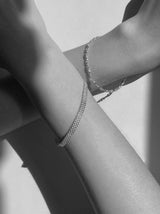 [92.5silver] フラワーチェーンブレスレット