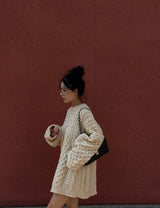 Cooking Twisted Doughnut Patterned Oversized Fit Knitwear