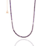 ヴァイオレットミニテニスネックレス/[S925] Violet Mini Tennis Necklace (rosegold)