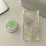Heart Clover Magsafe Phone Case acrylic Tok Set
