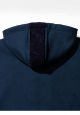 Mixed Fabric Knit KUYRI K Hoodie (Navy Peony)