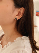 [925silver] And ribbon earrings