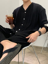 ニューゲントオーシャンアイスプリーツセットアップロングスリーブカーディガン / New Gent Ocean Ice Pleats Set-up Long-Sleeved Cardigan (2 colors)