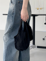 ライカーシースループリーツシルキーバケットトートバッグ / Liker See-Through Pleated Silky Bucket Tote Bag