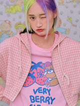 21SS Check Hood Zip PINK (6552552898678)