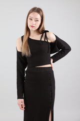 セット リボンノースリーブ&ボレロ / SET Ribbon Sleeveless Bolero Black