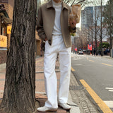 LMN Retro Semi Wide White Jeans (white)