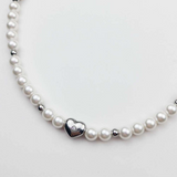 Heart cubic pearl neckalce