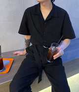 リネンワイドジャンプスーツ / RO linen wide jumpsuit (3 colors)