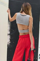 バックニットスリーブレス / Back Point Knit Sleeveless (3 colors)