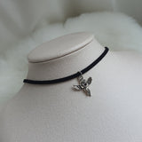 アンティークシルバーエンジェルチョーカーネックレス / Antique Silver Angel Choker Necklace (Street Women Fighter Aiki, Dreamcatcher Sua Choker)