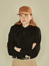 Double Line Piping Shirt (Black) (6643899465846)
