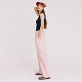 ツータックコットンワイドパンツ / TWOTUCK COTTON WIDE PANTS (PINK)