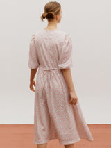 Printed shirring dress - Pink flower (6682206830710)