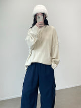 W Round Knit Cardigan