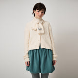 FLUFFY KNIT MUFFLER, CREAM